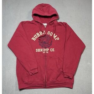 Bubba Gump Shrimp Co Denver Red Graphic Zip Hoodie Mens Large Forrest Gump